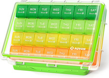 Moisture-Proof Monthly Pill Organizer, Large 28 Days Pill Box Case with Re