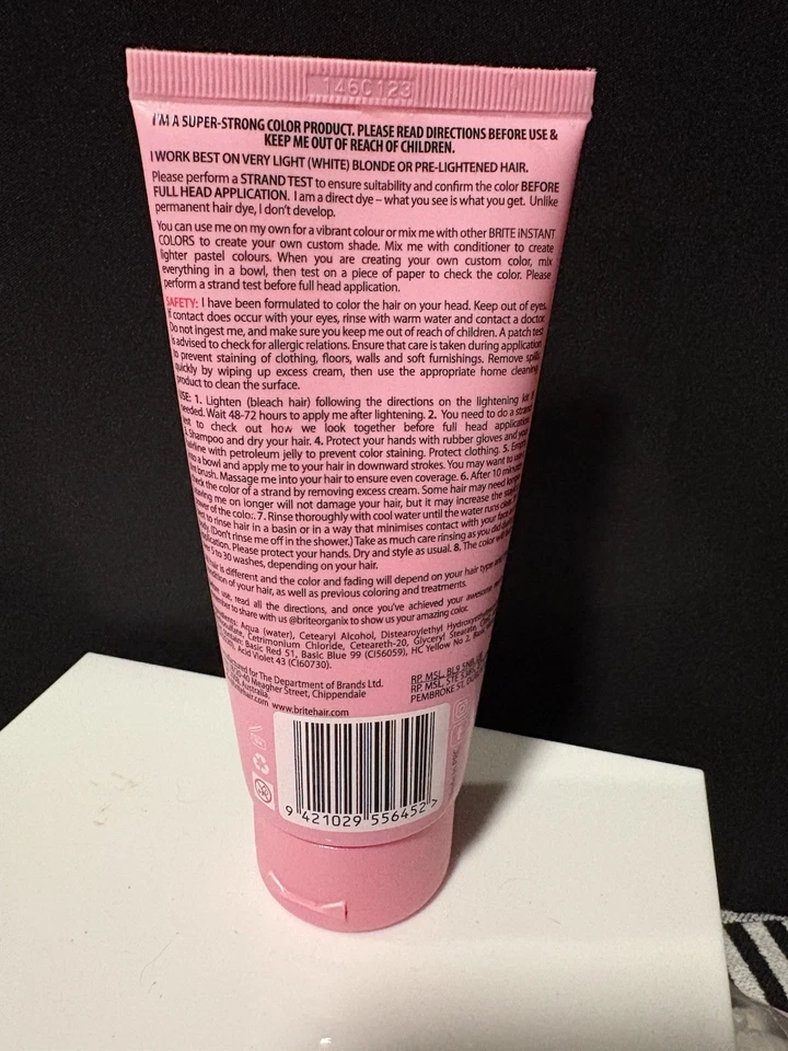 Color de cabello instantáneo vegano Brite crueltyfree rosa pastel semipermanente-DOS BOTELLAS Foto 2 de 2