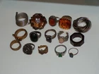 Jewelry Lot Vintage Ring Rings Costume Cocktail & More Ladies [892D]
