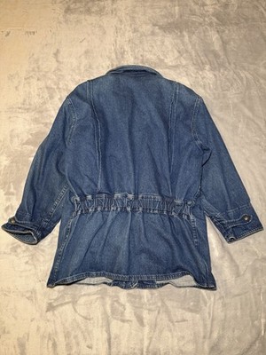 Vintage Woolrich Aztec Blanket Lined Blue Denim Chore Coat Wool