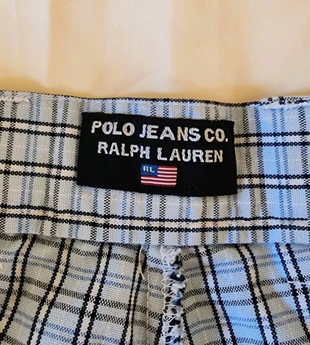 Ralph Lauren Polo Jeans Co Men's Shorts Flat Front Blue Plaid Size 40 - Picture 5 of 13