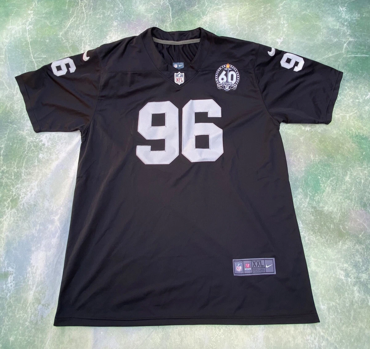 Las Vegas Raiders 60 Jersey NFL Shirt Black White Team Apparel Mens Size XL