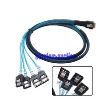 Internal SlimSAS Cable SFF-8654 to 4 x SATA Breakout Cable RAID HD 0.5 m 1 m