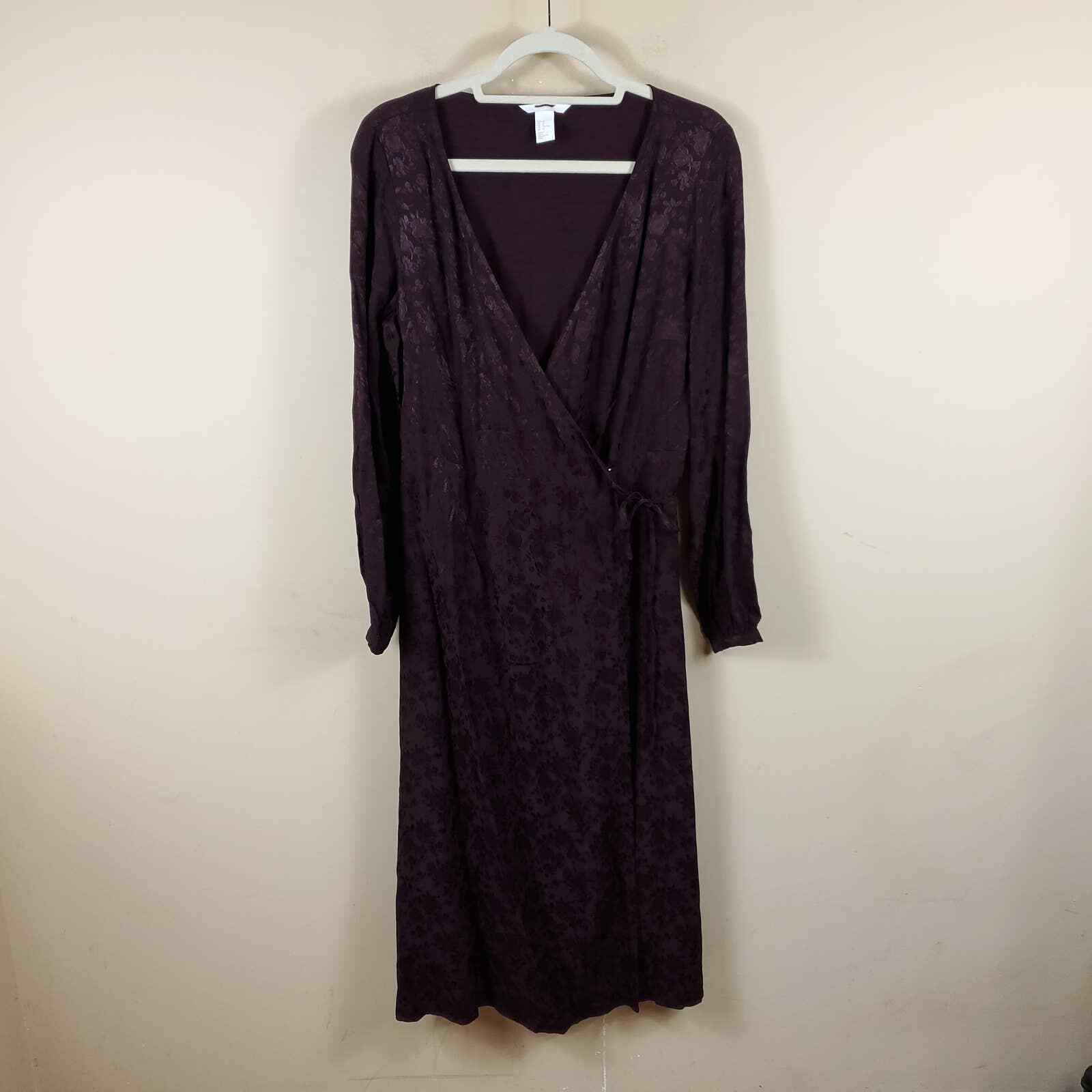 H\u0026M Burgundy Floral Burgundy Long 