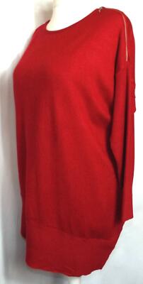 NEU BONMARCHE  ROTER SCHULTER REISSVERSCHLUSS DESIGN PULLOVER GRÖSSE 18 # B130*