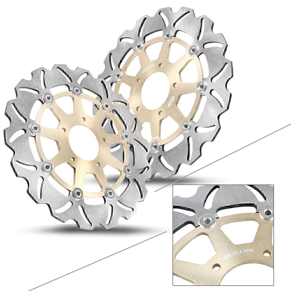 Pair Front Float Brake Discs Rotor for 2003-07 Suzuki SV1000 SV1000S DL V-Strom - Image 2 of 4