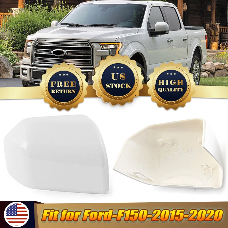 2X For 2015-2020 2018 2019 Ford F150 Mirror COVER Skull Caps Z1 YZ OXFORD WHITE