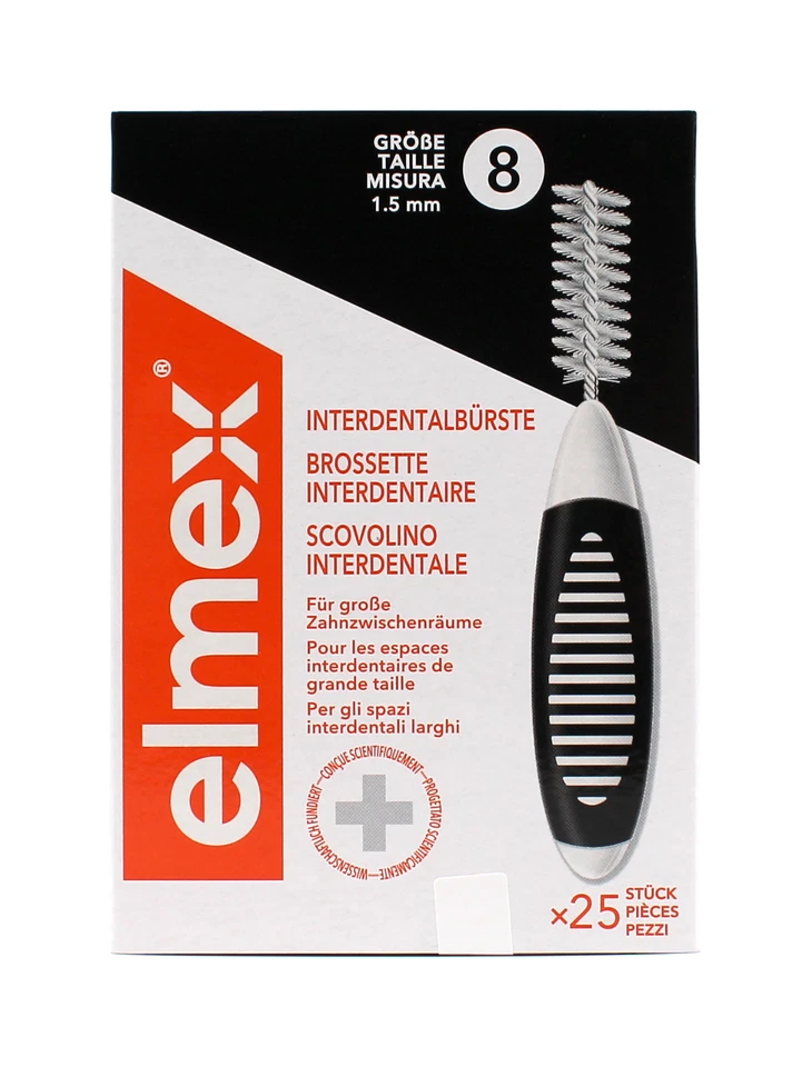 Elmex Interdentalbürste Schwarz XL ISO Gr. 8 1,5 mm 25 Stück , EAN8718951431423