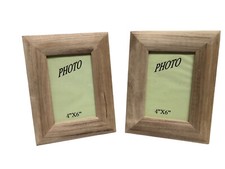 2 PORTAFOTO DECOUPAGE IN LEGNO NATURALE PER DECORAZIONE CM 22X17 FOTO 10X15