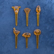 Vintage Thanksgiving Halloween Harvest Buffet Food Sandwich Flag Markers 5-6.5cm