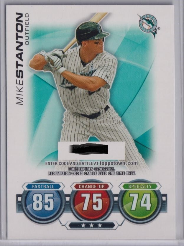 2010 Topps Update Attax Code Cards #50 Mike Stanton