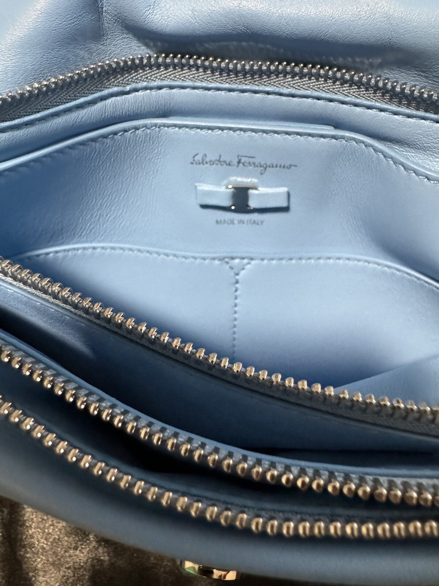 Salvatore Ferragamo Viva Bow Puffy Shoulder Leather Bag In Baby