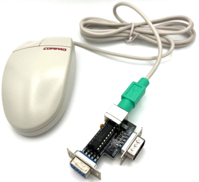 Commodore Amiga Mouse 2 Button Authentic Retro with Ball & Adapter - USA Seller