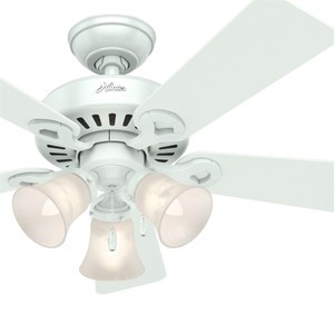 Hunter Fan 44 Inch White Finish Ceiling Fan W 3 Light Fixture