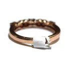925 rose plated .02ct diamond blue sapphire gemstone band ring 2.7g 5.75 — photo 4