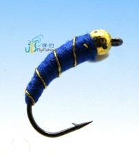 Bead Head Zebra Midge Nymph Fly for fly fishing 1 Doz Flies #12
