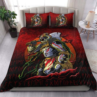 Wikinger Bettwäscheset Samurai Wikinger Krieger Ronin Berserker Rüstung Axt Bett