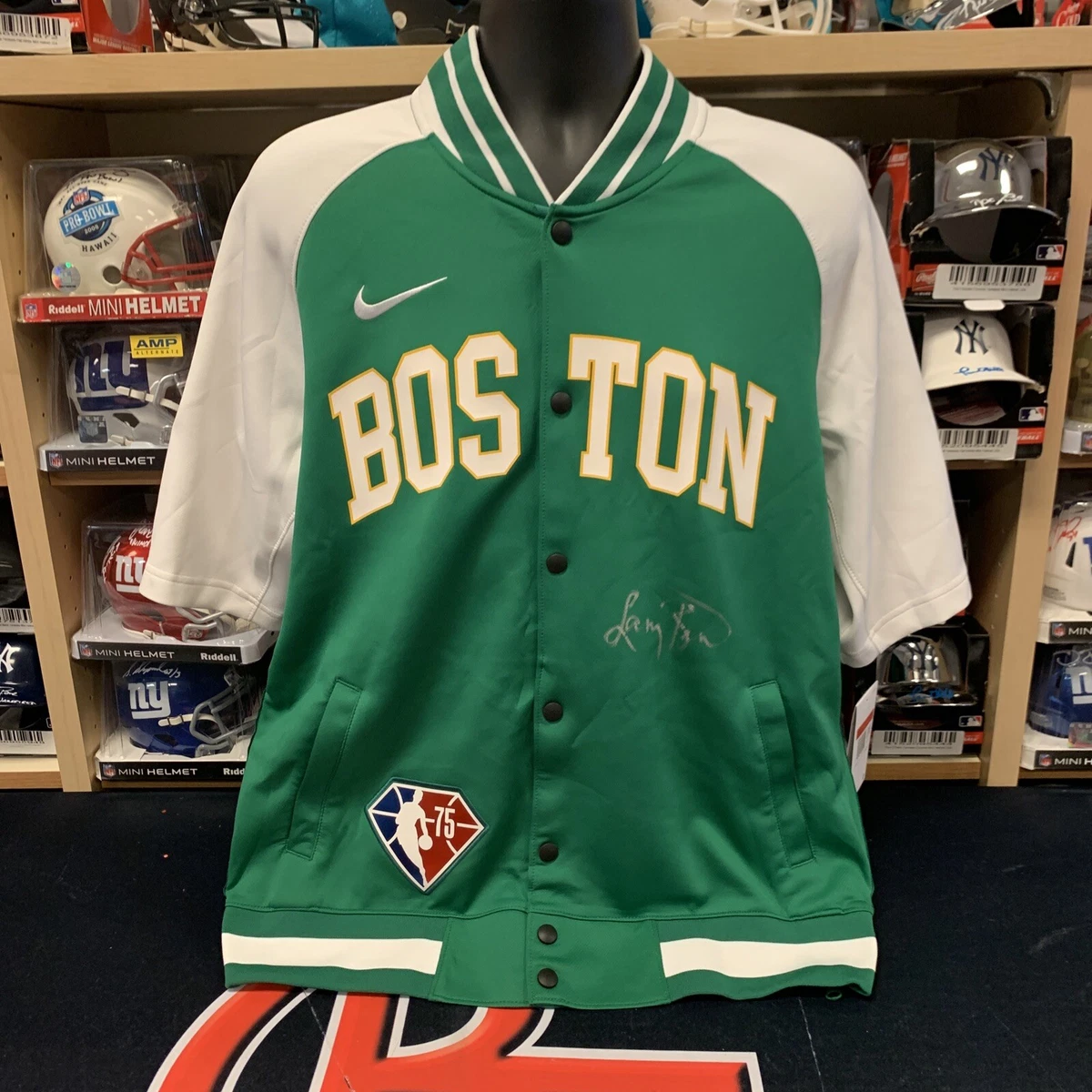 Larry Bird Signed Boston Celtics Nike NBA 75 Warmup Jacket Auto