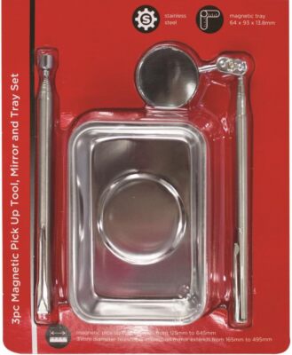 3-teiliges magnetisches Tonabnehmerwerkzeug Spiegel & Tablett Set Teleskop ausziehbar Edelstahl