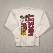 Vintage 90s Mickey Mouse Jerry Leigh Sweatshirt Crewneck Size Small White