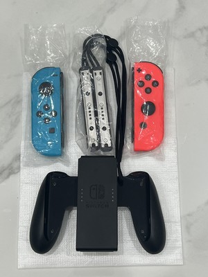 Nintendo Switch Joy-Con Blue & Red Set Controllers + Straps +Grip Brand NEW