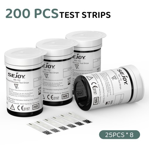 SEJOY 200PCS Diabetes Test Strips for BG201/202/203 Blood Sugar