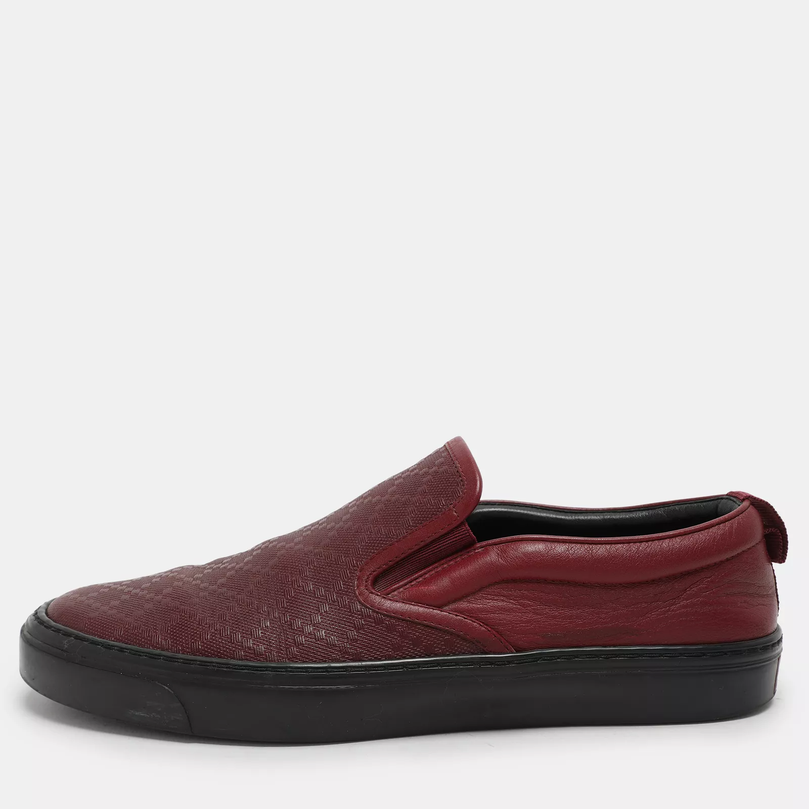 Baskets à enfiler Gucci en cuir bordeaux diamant 41,5