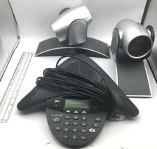 Polycom Lot of 3 Video Conferencing Base Unit 2 Cameras MPTZ-6, MPTZ-9 Working