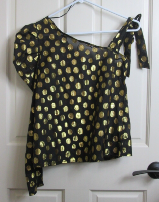 その他 n NWT Miss Selfridge Black & Gold Top Women Size 2 Chest 30 Off