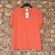 BiBi Orange Short Sleeve Top NWT