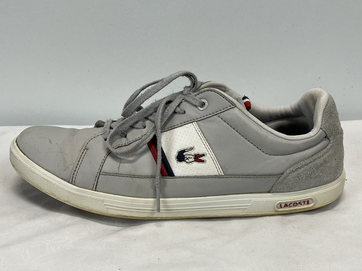 Mens Lacoste Europa Athletic Sneakers Shoes Sz READ Lace Up Leather