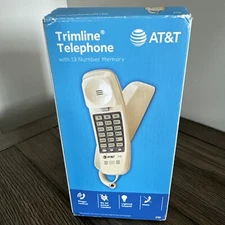 Corded Telephone w/13 Number Memory 210 Lighted Keypad AT&T Trimline Landline