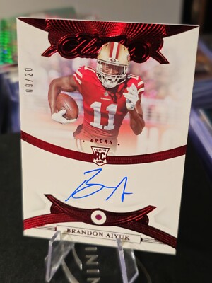  2020 Panini Flawless Rookie Signatures Ruby #RGS-BAI Brandon Aiyuk RC #09/20  
