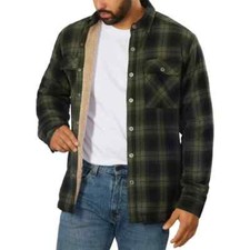 Grizzly Mountain Mens Green Plaid Flannel Shirt Jacket Snap Front Size M NWT