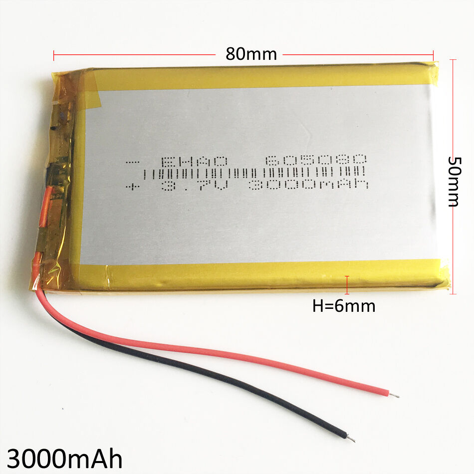 3.7V 3000mAh Rechargeable Battery LiPo Polymer For Power Bank Tablet PC 605080