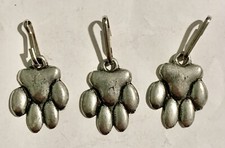 3 NEW SILVER PAW PRINT CHARMS DOGS NECKLACES 151