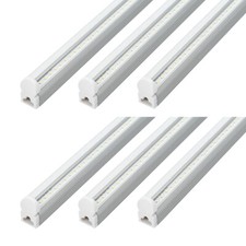 6 Pack Led Shop Light 4ft T5 20w Ceiling Fixture 6500k Super Bright White