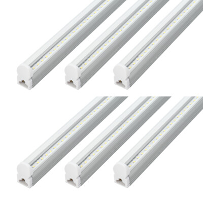 6 Pack LED Shop Light 4FT T5 20W Ceiling Fixture 6500K Super Bright White