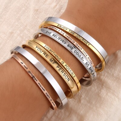 Personalisierte Gravur Namen MSG Text Morsecode Größe Armband Armreifen Geschenk