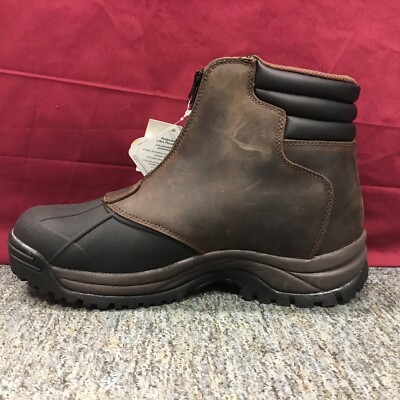 New Men's Propet M3792 Blizzard Mid-Zip Brown/Black Winter Boots