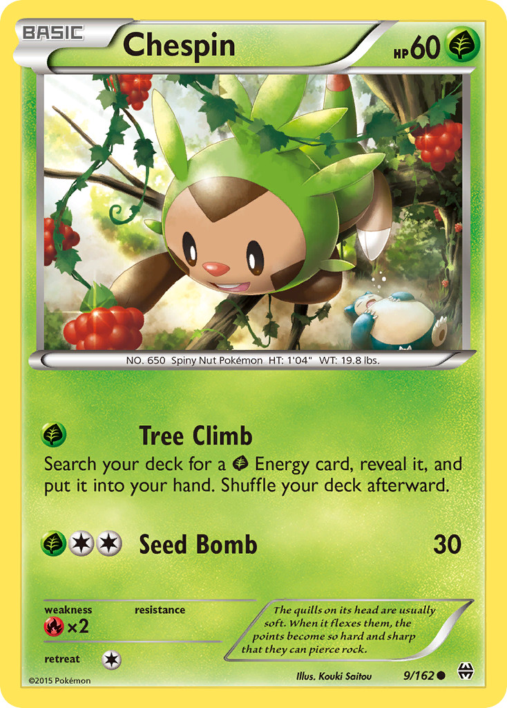 Chespin 9/162 Common | BREAKthrough | Pokemon Card