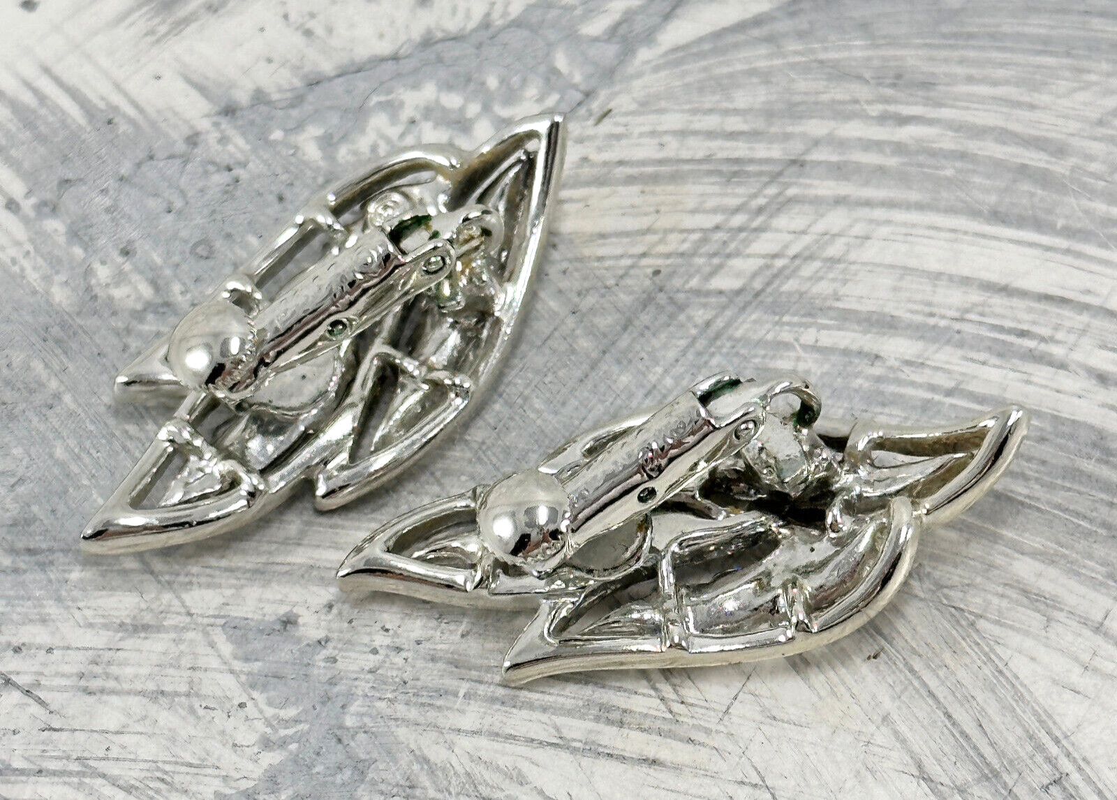 Signed Coro Silver Tone Leaf Shaped Adjustable Sc… - image 9