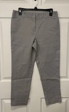 LIZ CLAIBORNE Size 8 Gray Emma Mid Rise Classic Fit Ankle Career Pants EUC