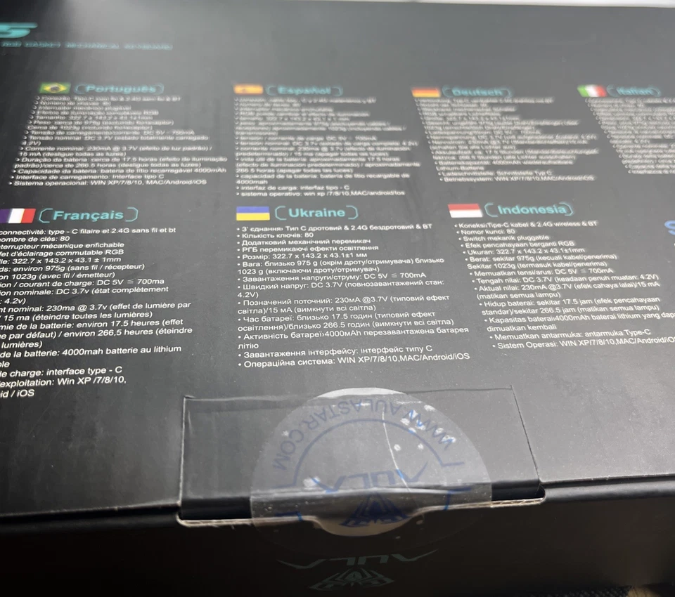 AULA F75 75% Wireless Mechanical Keyboard,Gasket Hot Swappable Keyboard. SEALED - Image 3 of 3