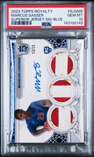 2023 TOPPS ROYALTY SUPERIOR JSY SIGNATURES BLUE MARCUS SASSER 12/25 PSA 10