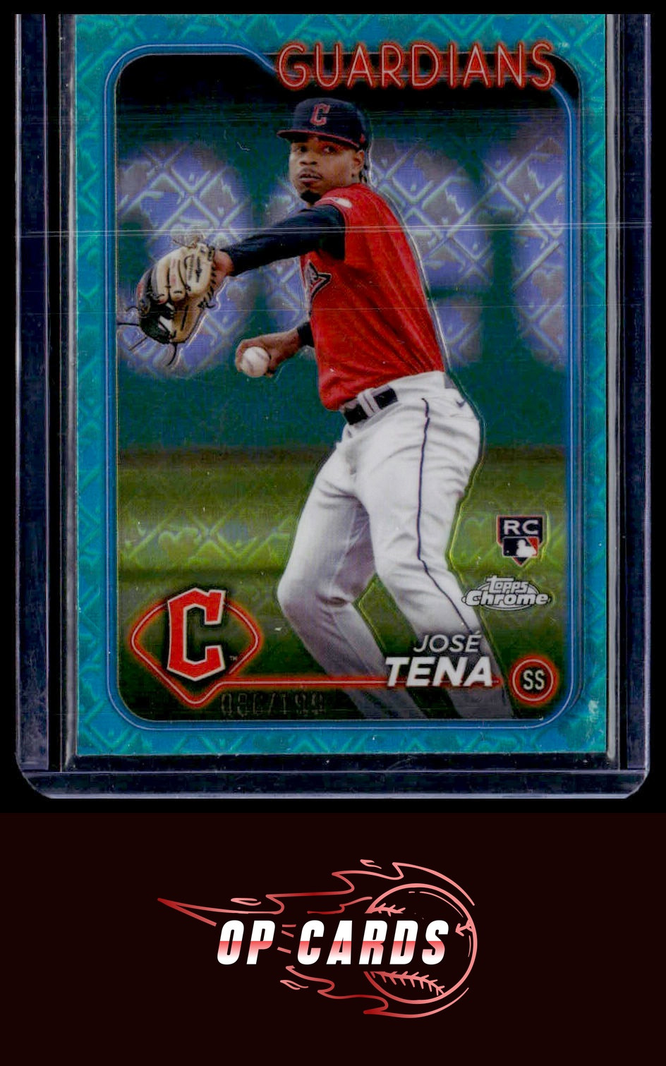José Tena 2024 Topps Chrome Logofractor #29 Aqua Refractor #/199 Free Ship