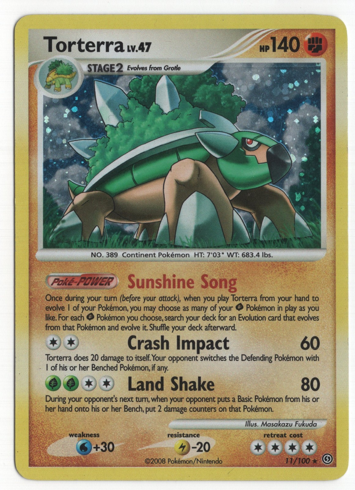 Pokémon TCG Torterra Stormfront 11 Reverse Holo Holo Rare