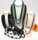 VINTAGE TO NOW COSTUME JEWELRY BEADED NECKLACE LOT, ASSORTED MATERIALS