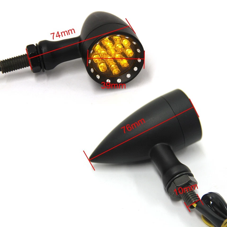 2x Luz de circulación LED ámbar de señal de giro de 10 mm para Yamaha VMAX 1200 1700 Foto 3 de 4
