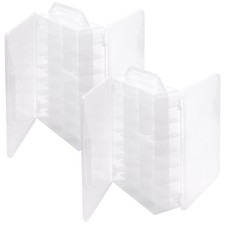 2 PCS 46 Grids Sewing Organizer, Double Sided Thread Storage,Small Clear Comp...